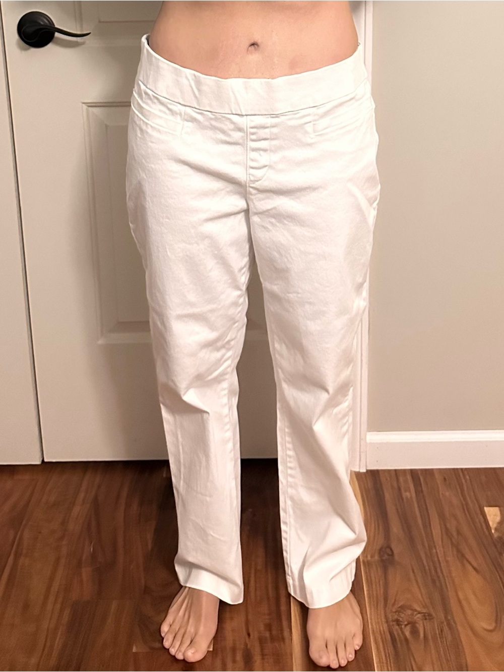 Lee White Straight-Leg Pull-On Pants